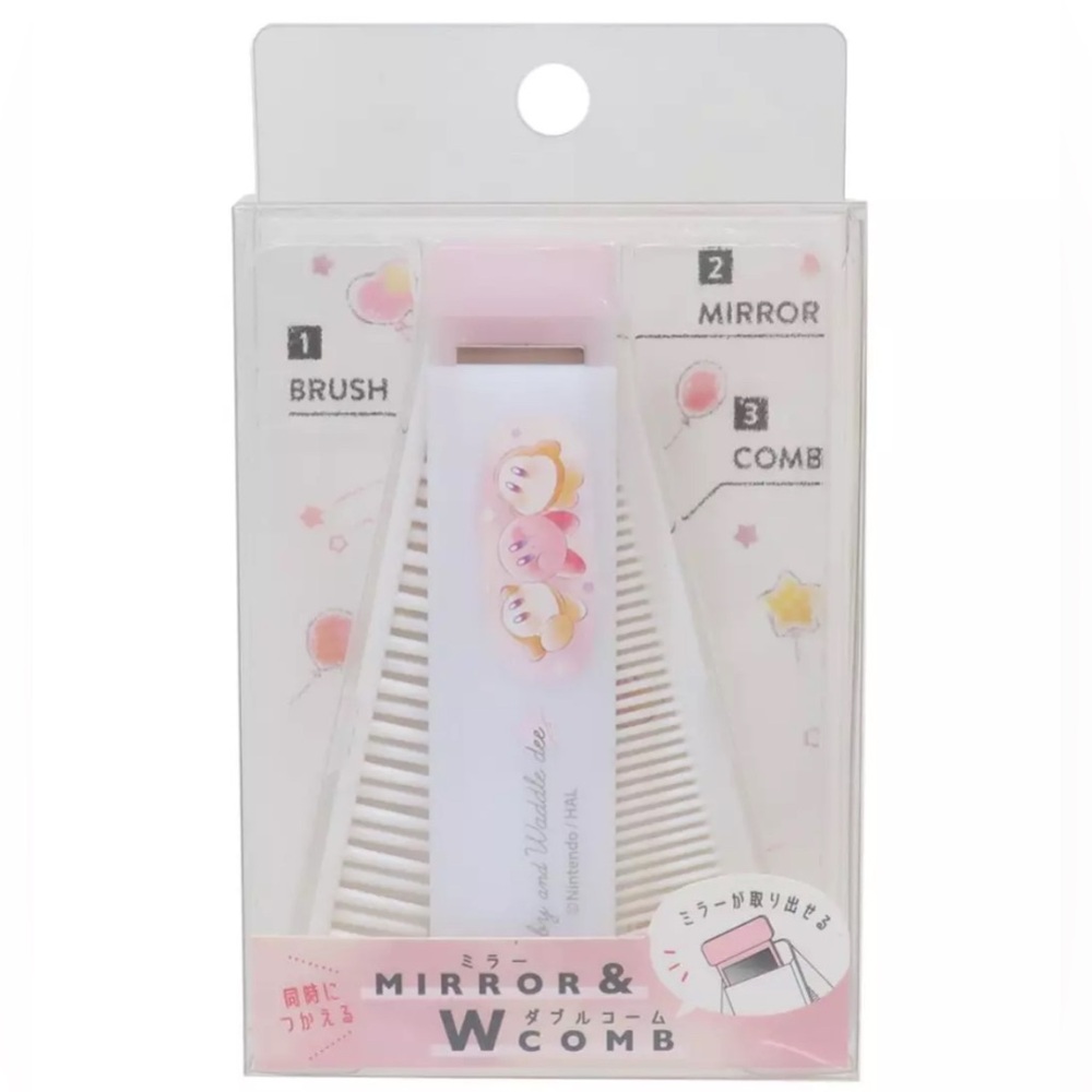 BNIB Japan Kirby Portable Mirror and Double Comb Set - Kirby & Waddle Dee